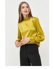 Bluzka bluzka jedwabna damska kolor zielony gładka - Answear.com Pinko