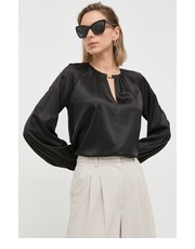 Bluzka bluzka jedwabna damska kolor czarny gładka - Answear.com Pinko