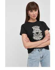 Bluzka t-shirt bawełniany kolor czarny - Answear.com Pinko