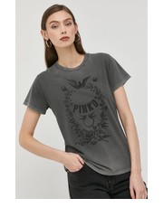 Bluzka t-shirt bawełniany kolor szary - Answear.com Pinko