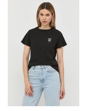 Bluzka t-shirt bawełniany kolor czarny - Answear.com Pinko