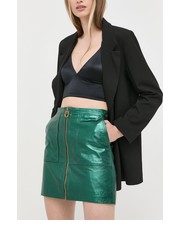 Spódnica spódnica skórzana kolor zielony mini prosta - Answear.com Pinko