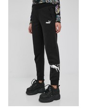 Spodnie spodnie damskie kolor czarny z nadrukiem - Answear.com Puma