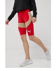 Spodnie szorty Title Nine damskie kolor czerwony wzorzyste high waist - Answear.com Puma