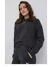 Bluza bluza bawełniana damska kolor szary z kapturem z nadrukiem - Answear.com Puma