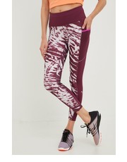 Legginsy legginsy do biegania 5K Graphic damskie kolor bordowy wzorzyste - Answear.com Puma