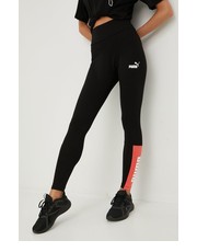 Legginsy legginsy Power Colorblock damskie kolor czarny z nadrukiem - Answear.com Puma