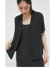 Koszula koszula damska kolor czarny regular z kołnierzykiem klasycznym - Answear.com Superdry
