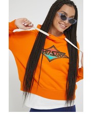 Bluza bluza bawełniana damska kolor pomarańczowy z kapturem z nadrukiem - Answear.com Superdry