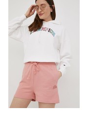Spodnie szorty bawełniane damskie kolor różowy gładkie high waist - Answear.com Ellesse