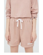 Spodnie szorty bawełniane damskie kolor różowy z aplikacją high waist - Answear.com Ellesse