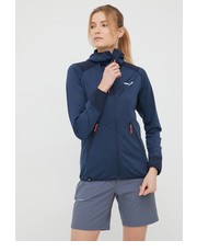Bluza bluza sportowa Agner Hybrid damska kolor granatowy z kapturem melanżowa - Answear.com Salewa