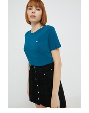 Bluzka t-shirt bawełniany kolor turkusowy - Answear.com Tommy Jeans