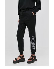 Spodnie spodnie damskie kolor czarny z aplikacją - Answear.com Twinset