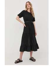 Sukienka sukienka bawełniana kolor czarny midi rozkloszowana - Answear.com Twinset