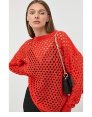 Sweter sweter wełniany damski kolor czerwony lekki - Answear.com Twinset