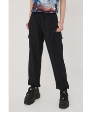 Spodnie spodnie bawełniane damskie kolor czarny gładkie - Answear.com Champion