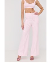 Spodnie spodnie damskie kolor różowy szerokie high waist - Answear.com For Love & Lemons