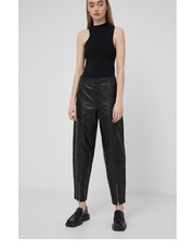 Spodnie spodnie skórzane AbinaGZ damskie kolor czarny proste high waist - Answear.com Gestuz