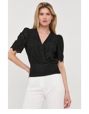 Bluzka bluzka bawełniana damska kolor czarny z aplikacją - Answear.com Morgan