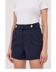 Spodnie szorty damskie kolor granatowy gładkie high waist - Answear.com Morgan