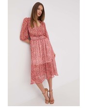 Sukienka sukienka kolor różowy midi rozkloszowana - Answear.com Morgan