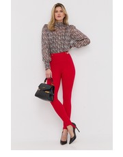 Legginsy legginsy damskie kolor czerwony gładkie - Answear.com Morgan