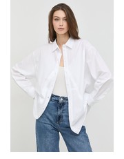 Koszula koszula bawełniana damska kolor biały relaxed z kołnierzykiem klasycznym - Answear.com Armani Exchange