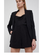 Spodnie szorty damskie kolor czarny gładkie high waist - Answear.com Armani Exchange