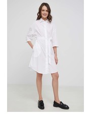 Sukienka sukienka bawełniana kolor biały mini prosta - Answear.com Armani Exchange