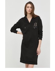 Sukienka sukienka bawełniana kolor czarny midi prosta - Answear.com Armani Exchange
