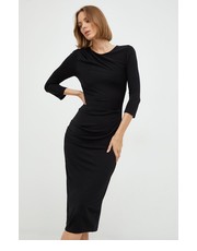 Sukienka sukienka kolor czarny midi dopasowana - Answear.com Armani Exchange