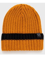 Czapka czapka kolor pomarańczowy z grubej dzianiny - Answear.com Armani Exchange