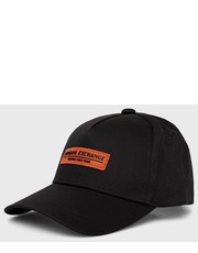 Czapka czapka bawełniana kolor czarny z aplikacją - Answear.com Armani Exchange