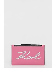Portfel portfel skórzany damski kolor różowy - Answear.com Karl Lagerfeld
