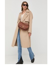Płaszcz płaszcz wełniany kolor beżowy przejściowy - Answear.com Karl Lagerfeld