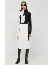 Spódnica spódnica kolor biały midi rozkloszowana - Answear.com Karl Lagerfeld