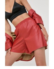 Spodnie szorty damskie kolor czerwony gładkie high waist - Answear.com Karl Lagerfeld