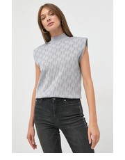 Sweter kamizelka damski kolor srebrny lekki - Answear.com Karl Lagerfeld