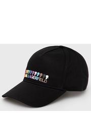 Czapka czapka bawełniana kolor czarny z aplikacją - Answear.com Karl Lagerfeld