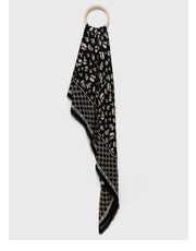 Szalik chusta z domieszką wełny kolor czarny wzorzysta - Answear.com Karl Lagerfeld