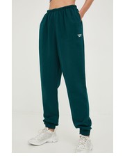 Spodnie spodnie dresowe bawełniane damskie kolor zielony gładkie - Answear.com Reebok Classic