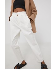 Spodnie spodnie damskie kolor biały proste high waist - Answear.com Answear Lab