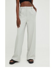 Spodnie spodnie damskie kolor turkusowy szerokie high waist - Answear.com Answear Lab