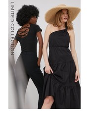 Sukienka sukienka bawełniana answear.LAB X limitowana kolekcja festiwalowa BE BRAVE kolor czarny midi rozkloszowana - Answear.com Answear Lab