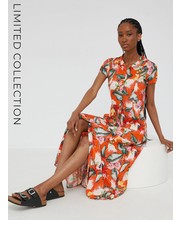 Sukienka sukienka answear.LAB X limitowana kolekcja festiwalowa BE BRAVE kolor czerwony midi rozkloszowana - Answear.com Answear Lab