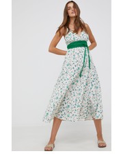 Sukienka sukienka kolor beżowy midi rozkloszowana - Answear.com Answear Lab