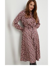 Sukienka sukienka kolor brązowy midi prosta - Answear.com Answear Lab