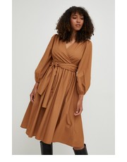 Sukienka sukienka bawełniana kolor brązowy mini rozkloszowana - Answear.com Answear Lab