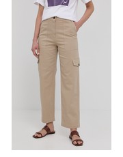 Spodnie MAX&Co. spodnie damskie kolor beżowy szerokie high waist - Answear.com Max&Co.